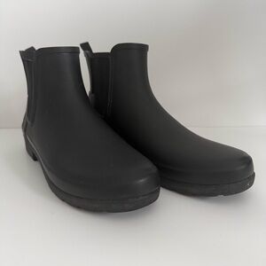 Hunter Refined Chelsea Black Ankle Rain Boot
